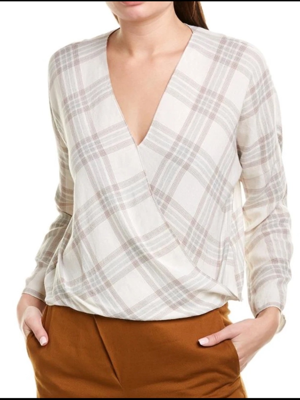 Vince Flannel Crossover Top